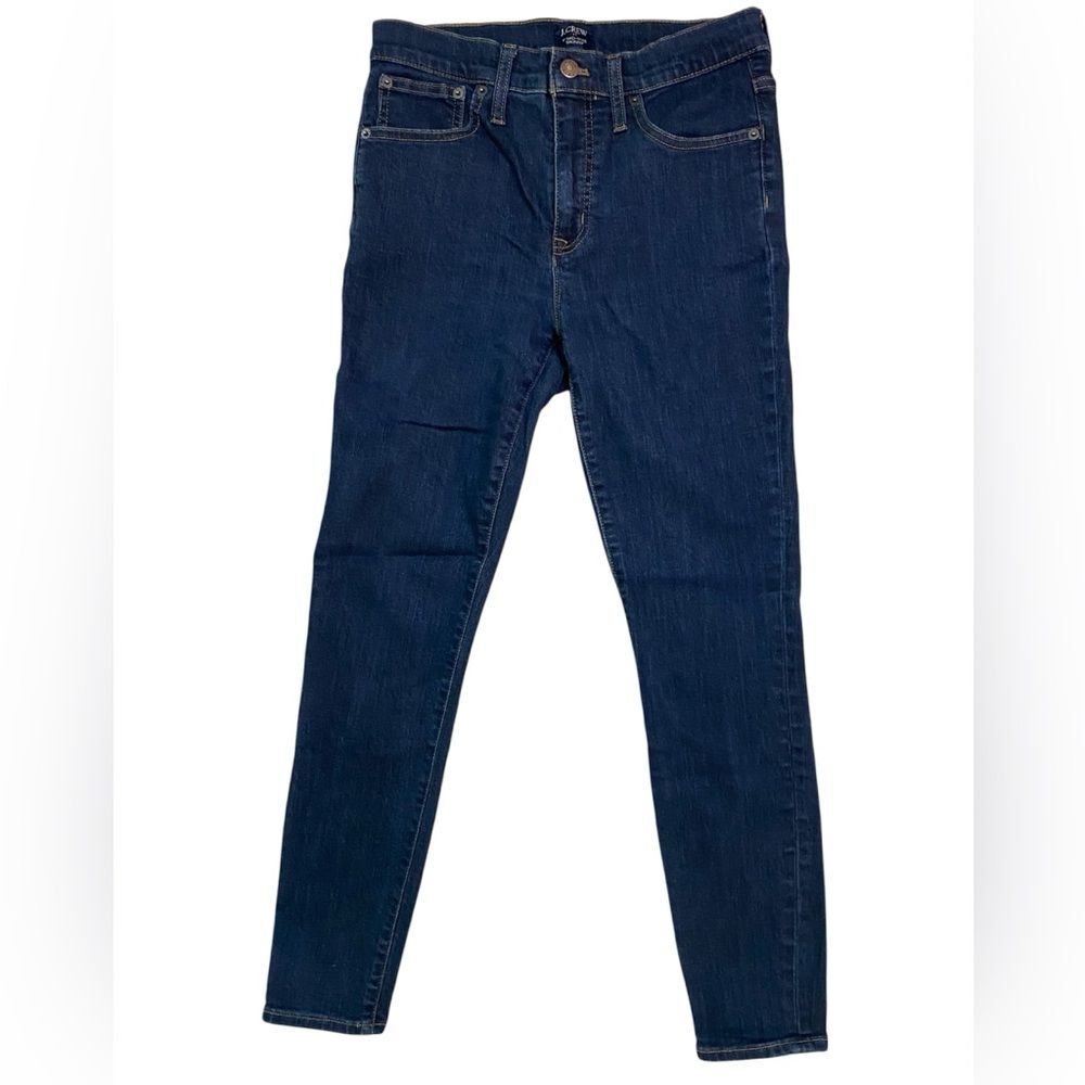J. Crew Dark Wash 9 Inch Mid Rise Skinny Jeans
